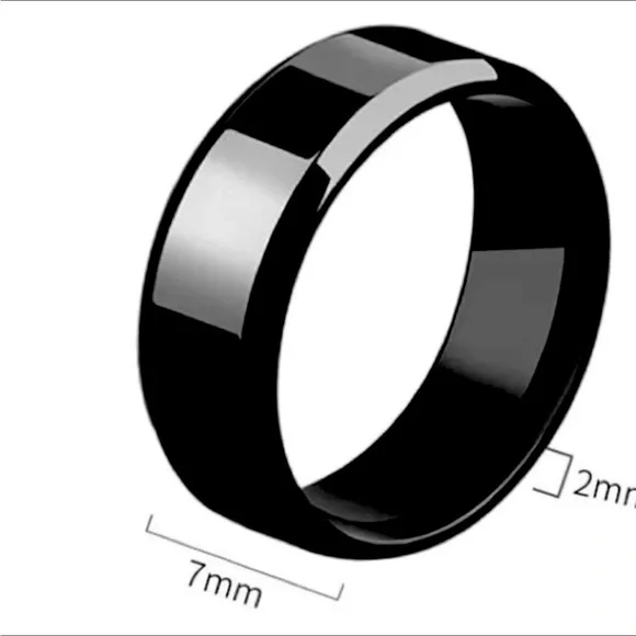 Men’s Black Stainless Steel Wedding engagement Band Ring - Picture 2 of 3